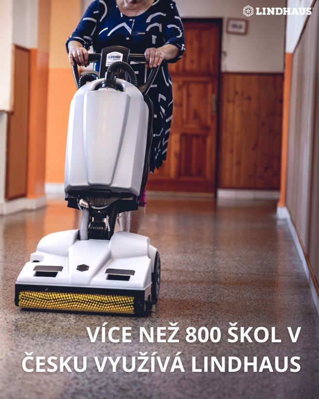 Udržujeme školy čisté. Naše profesionální stroje Lindhaus pomáhají více než 800 školám v Česku zvládat každodenní úklid...